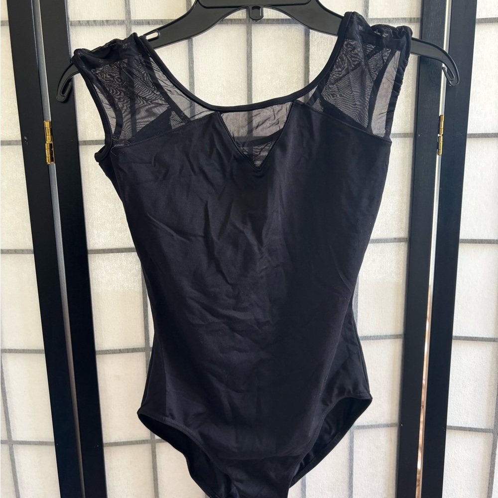 Black mesh design Leotard